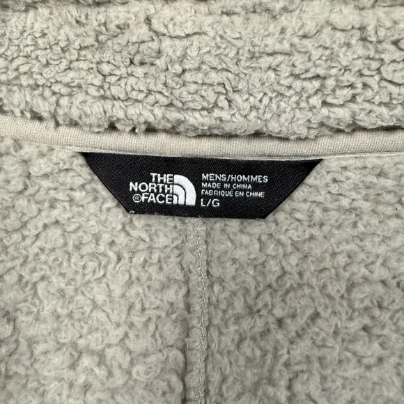The North Face Vest Mens Large Beige Sherpa Fleece Full Zip Outdoor Pockets - Picture 4 of 9